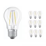 Confezione Multipack 10x Ledvance CLASSIC LED E27 Pera Filamento Chiara 4.8W 470lm - 827 Bianco Molto Caldo | Dimmerabile - Sostitutiva 40W